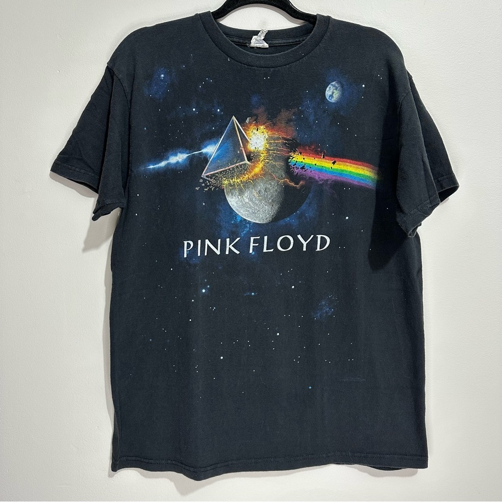 Vintage Y2K Pink Floyd Dark Side of the Moon Exploding Prism Tee Delta Size L